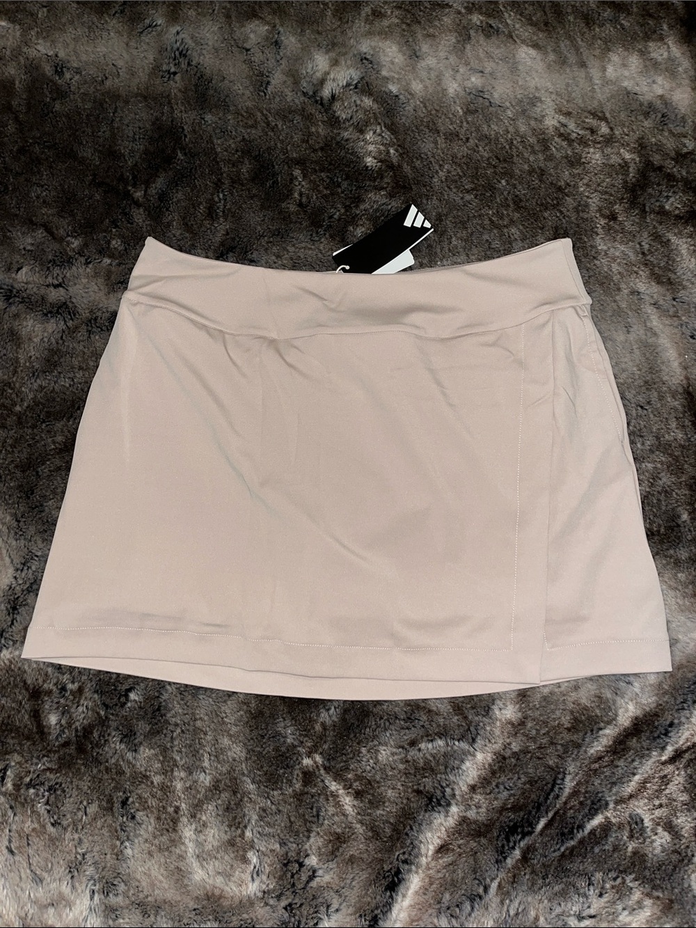 Adidas Faux Wrap Skort Womens XL  16"  Taupe Tan Wicking golf walking NWT $90